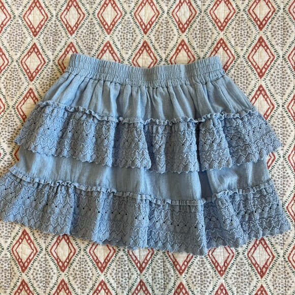Ocean Drive Tiered Mini Skirt Size Small, Color: Pacific Blue - Picture 2 of 5
